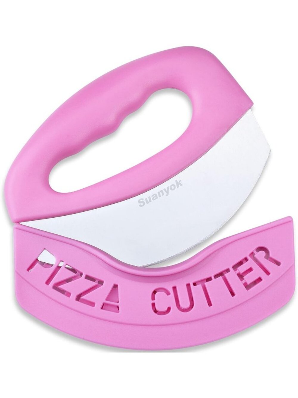 Stainless Steel Pizza Cutter Rocker Blade with Cover - Sharp, Dishwasher Safe